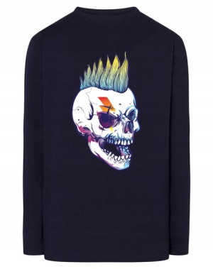 Longsleeve męski nadruk Czaszka Irokez r.5XL