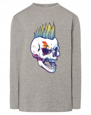 Longsleeve męski nadruk Czaszka Irokez r.XL