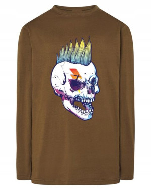 Longsleeve męski nadruk Czaszka Irokez r.XS