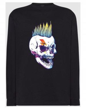 Longsleeve męski nadruk Czaszka Irokez r.XS