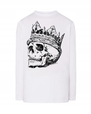 Longsleeve męski nadruk Czaszka Król Korona r.S