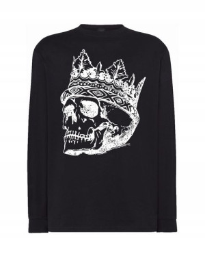 Longsleeve męski nadruk Czaszka Król Korona r.S