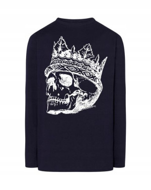 Longsleeve męski nadruk Czaszka Król Korona r.XS