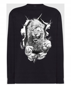 Longsleeve męski nadruk Dziki Lew r.3XL