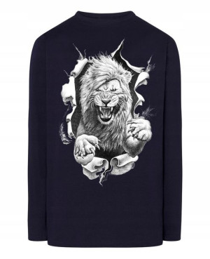 Longsleeve męski nadruk Dziki Lew r.XS
