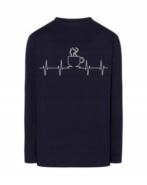 Longsleeve męski nadruk EKG bicie KAWA r.5XL