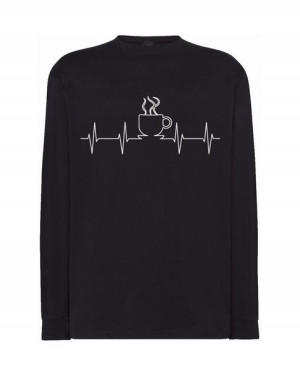 Longsleeve męski nadruk EKG bicie KAWA r.L