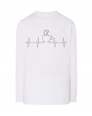 Longsleeve męski nadruk EKG bicie KAWA r.M