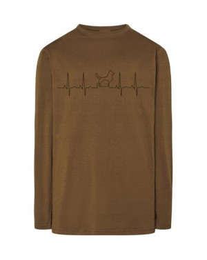 Longsleeve męski nadruk EKG bicie PIES r.L