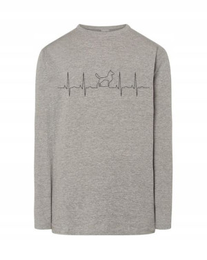 Longsleeve męski nadruk EKG bicie PIES r.XXL