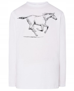 Longsleeve męski nadruk GALOPUJĄCY KOŃ r.3XL