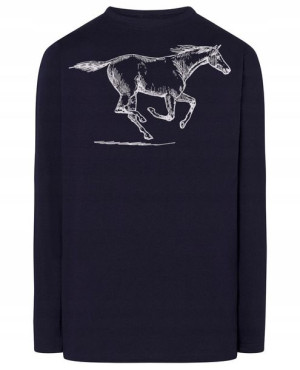 Longsleeve męski nadruk GALOPUJĄCY KOŃ r.XS