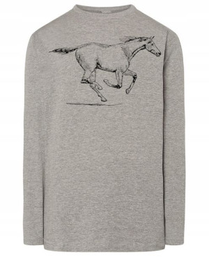 Longsleeve męski nadruk GALOPUJĄCY KOŃ r.XXL