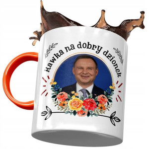 Kubek Pomarańczowy Andrzej Duda PiS Na Prezent