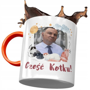 Kubek Pomarańczowy Andrzej Duda PiS Na Prezent
