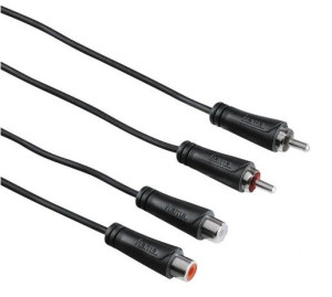 Hama 3m 2 x RCA M/F kabel audio Czarny