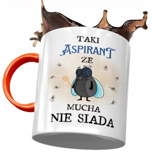 Kubek Pomarańczowy dla Aspiranta Mucha Nie Siada