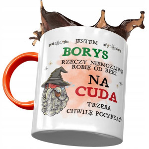 Kubek Pomarańczowy Dla Borysa Kolegi Męża Prezent