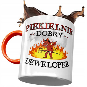 Kubek Pomarańczowy dla Dewelopera Piekielnie Dobry