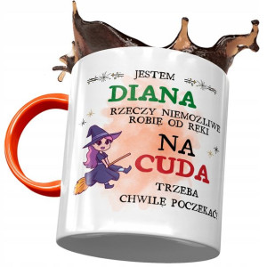 Kubek Pomarańczowy Dla Diany Koleżanki na Prezent