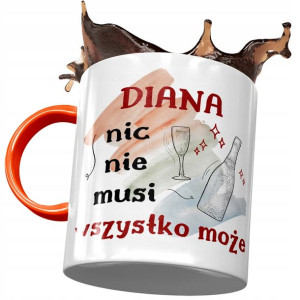Kubek Pomarańczowy Dla Diany Koleżanki na Prezent
