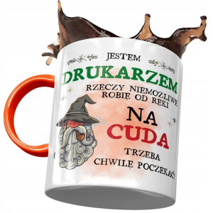 Kubek Pomarańczowy dla Drukarza na Prezent