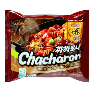 Instant Ramen Zupka Koreańska Chacharoni Stir-Fry z Sosem z Czarnej Fasoli
