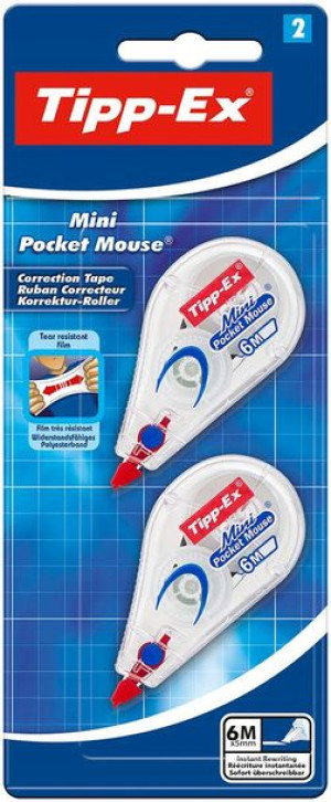 Bic Tipp-ex Mini Pocket Mouse Korektor 5mmx6m 2szt