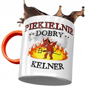 Kubek Pomarańczowy dla Kelnera Piekielnie Dobry