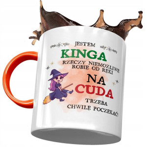 Kubek Pomarańczowy Dla Kingi Koleżanki na Prezent