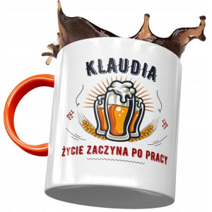 Kubek Pomarańczowy Dla Klaudii Koleżanki Prezent