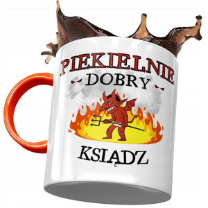 Kubek Pomarańczowy dla Księdza Piekielnie Dobry