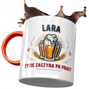 Kubek Pomarańczowy Dla Lary Żony Koleżanki Prezent