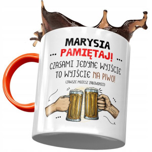 Kubek Pomarańczowy Dla Marysi Maji Mari na Prezent