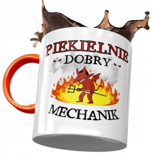 Kubek Pomarańczowy dla Mechanika Piekielnie Dobry