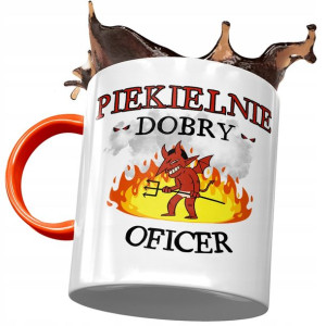 Kubek Pomarańczowy dla Oficera Piekielnie Dobry
