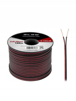 Przewód zasilający dwużyłowy 2x0,35mm czarny 1m/b