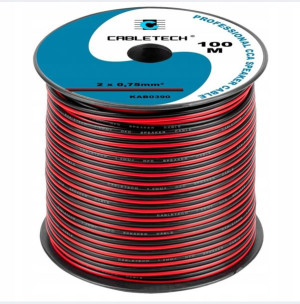 Przewód 100m Kabel Zasilani TAŚMA LED 2x0,75mm CCA