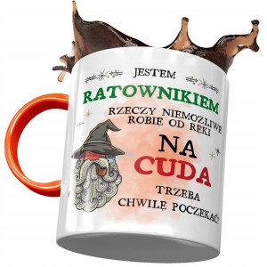 Kubek Pomarańczowy dla Ratownika na Prezent