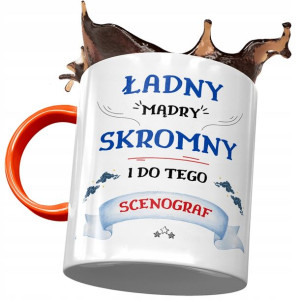 Kubek Pomarańczowy dla Scenografa Ładny Mądry