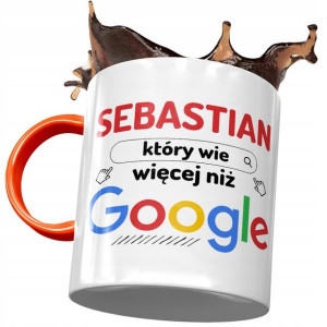 Kubek Pomarańczowy dla Sebastiana Kolegi Prezent