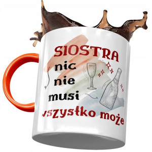 Kubek Pomarańczowy Dla Siostry Urodziny na Prezent