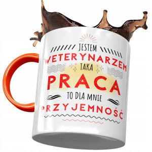Kubek Pomarańczowy dla Weterynarza Przyjemność