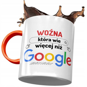 Kubek Pomarańczowy dla Woźnej Która Wie Więcej