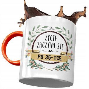Kubek Pomarańczowy na Urodziny 35 35te 35-te