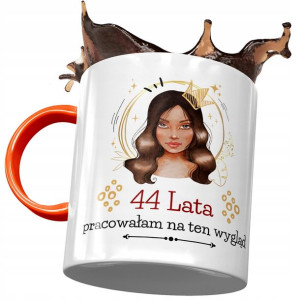 Kubek Pomarańczowy na Urodziny 44 44te 44-te