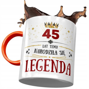 Kubek Pomarańczowy na Urodziny 45 45te 45-te