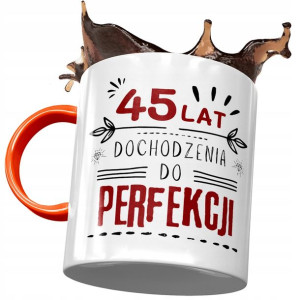 Kubek Pomarańczowy na Urodziny 45 45te 45-te