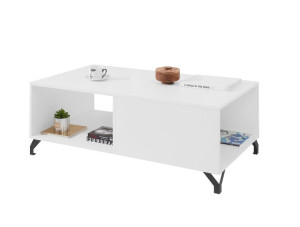 STOLIK KAWOWY ŁAWA 120 cm BREVA Biały Połysk