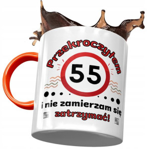 Kubek Pomarańczowy na Urodziny 55 55te 55-te